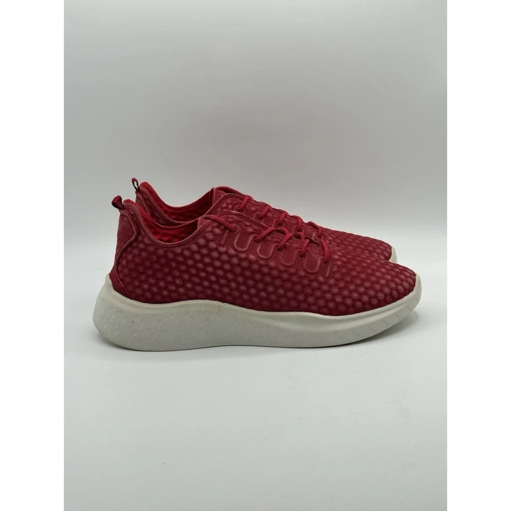 ECCO Therap Shoes Womens 41 Red Nubuck Honeycomb Chunky Platform Sneakers